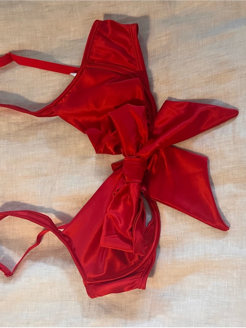 Adore Me Red Convertible Bra Strap Detail